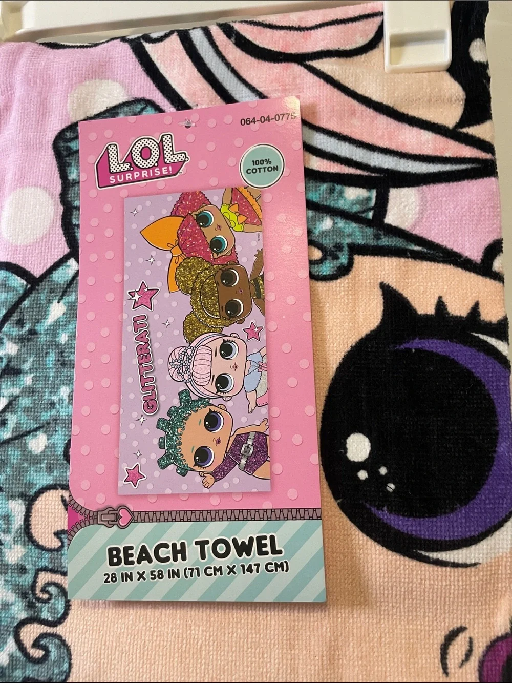 L.O.L. Surprise! Pink, Peach & Teal Character Beach Towel